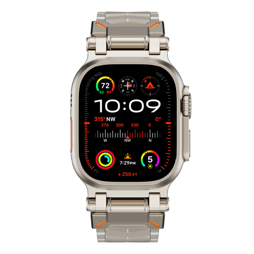 Elestra V01 titanový řemínek na hodinky pro Apple Watch, design ve tvaru V