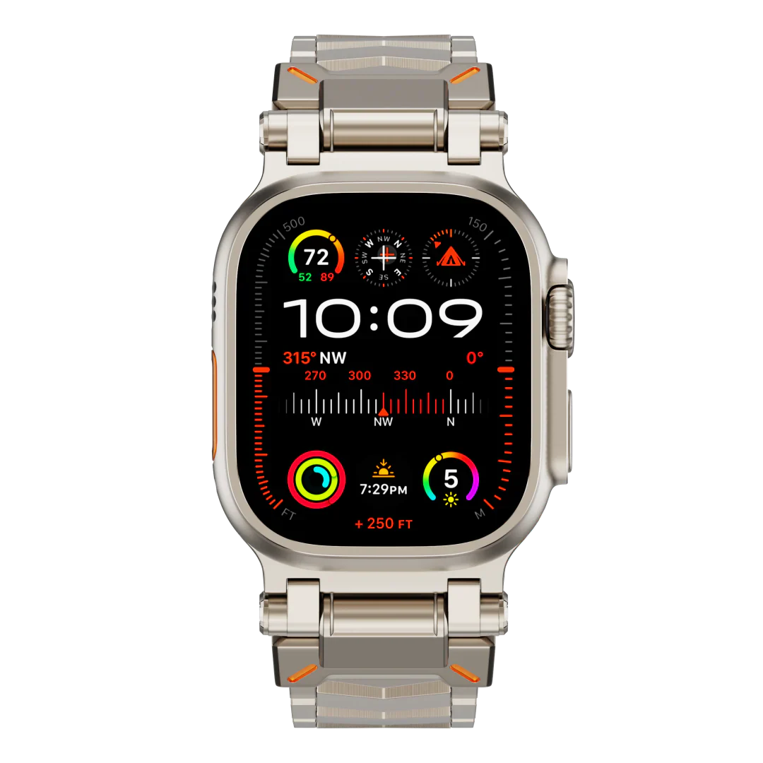 Elestra V01 titanový řemínek na hodinky pro Apple Watch, design ve tvaru V