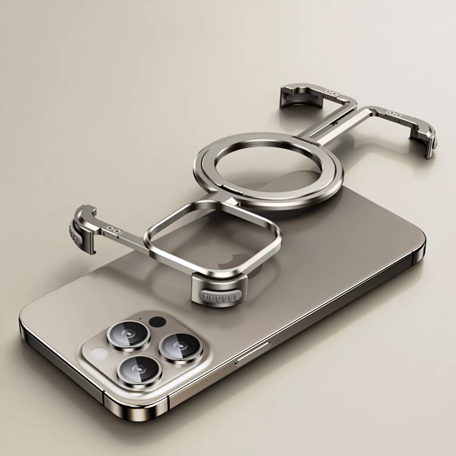 Quellio EvoBorder bezrámečkové pouzdro MagSafe z hliníkové slitiny pro iPhone 13–16