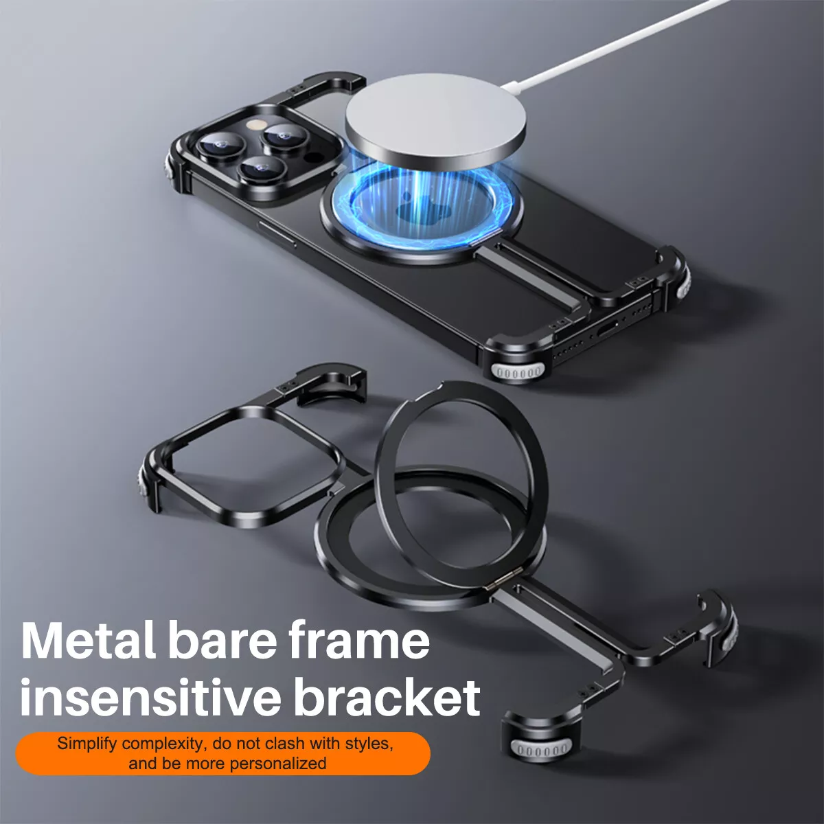 Quellio EvoBorder bezrámečkové pouzdro MagSafe z hliníkové slitiny pro iPhone 13–16