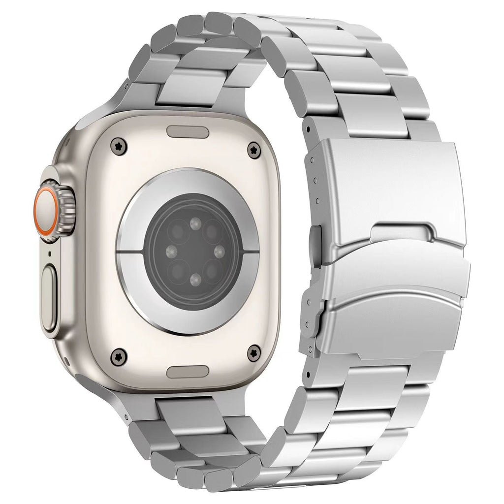 Pasek Apple Watch z tytanu z składanym zapięciem bezpieczeństwa, styl Kestrel
