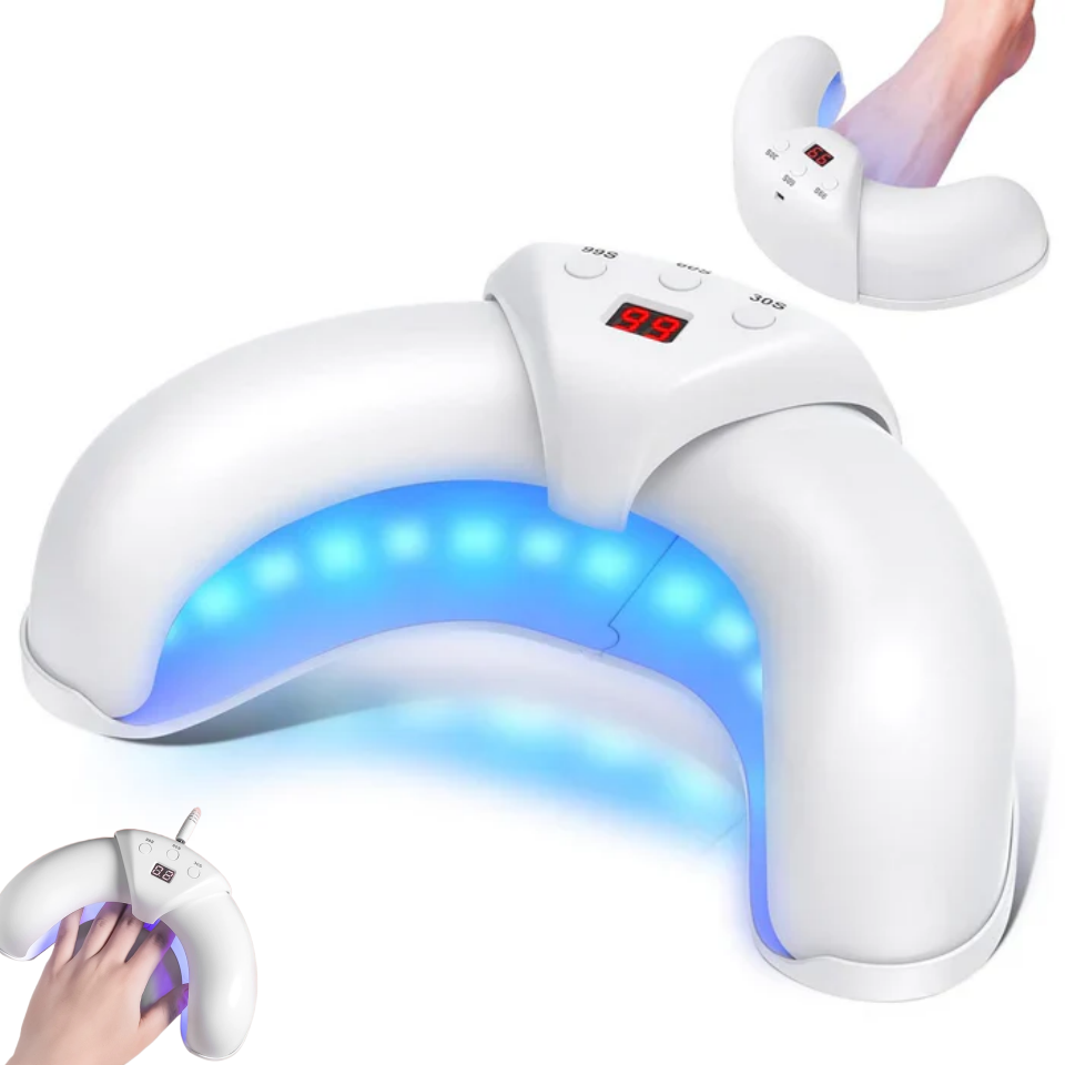 Lampe de soin des ongles à clipser, double faisceau de 905 nm et 470 nm, rechargeable