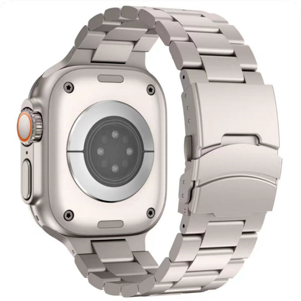 Pasek Apple Watch z tytanu z składanym zapięciem bezpieczeństwa, styl Kestrel