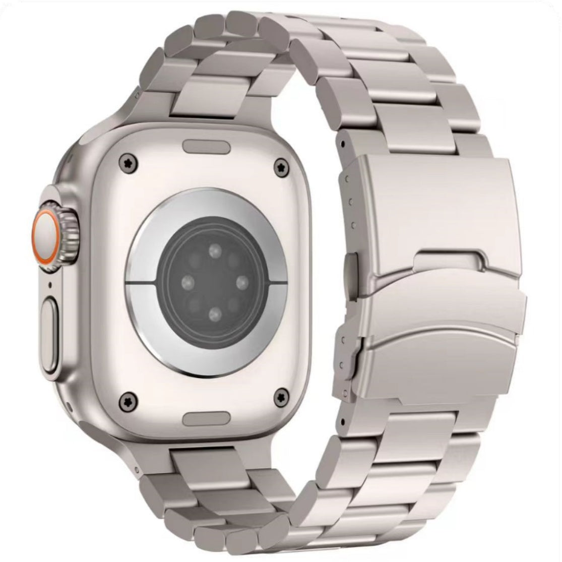 Pasek Apple Watch z tytanu z składanym zapięciem bezpieczeństwa, styl Kestrel