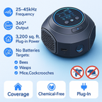Breevo 360° repellente a ultrasuoni con spina per api e vespe, per patii