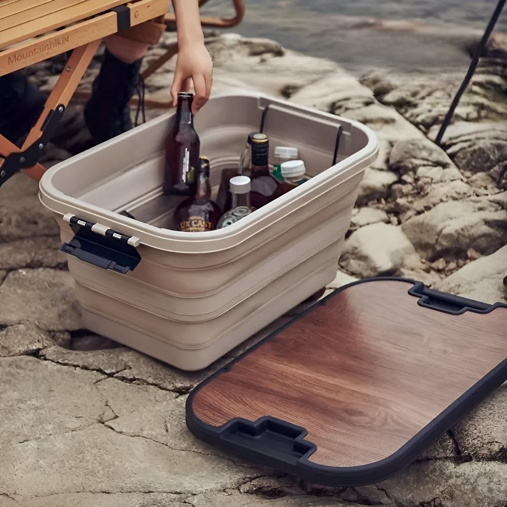 Hopfällbar förvaringslåda för camping, hållbar organizer för campare | Fioriscas