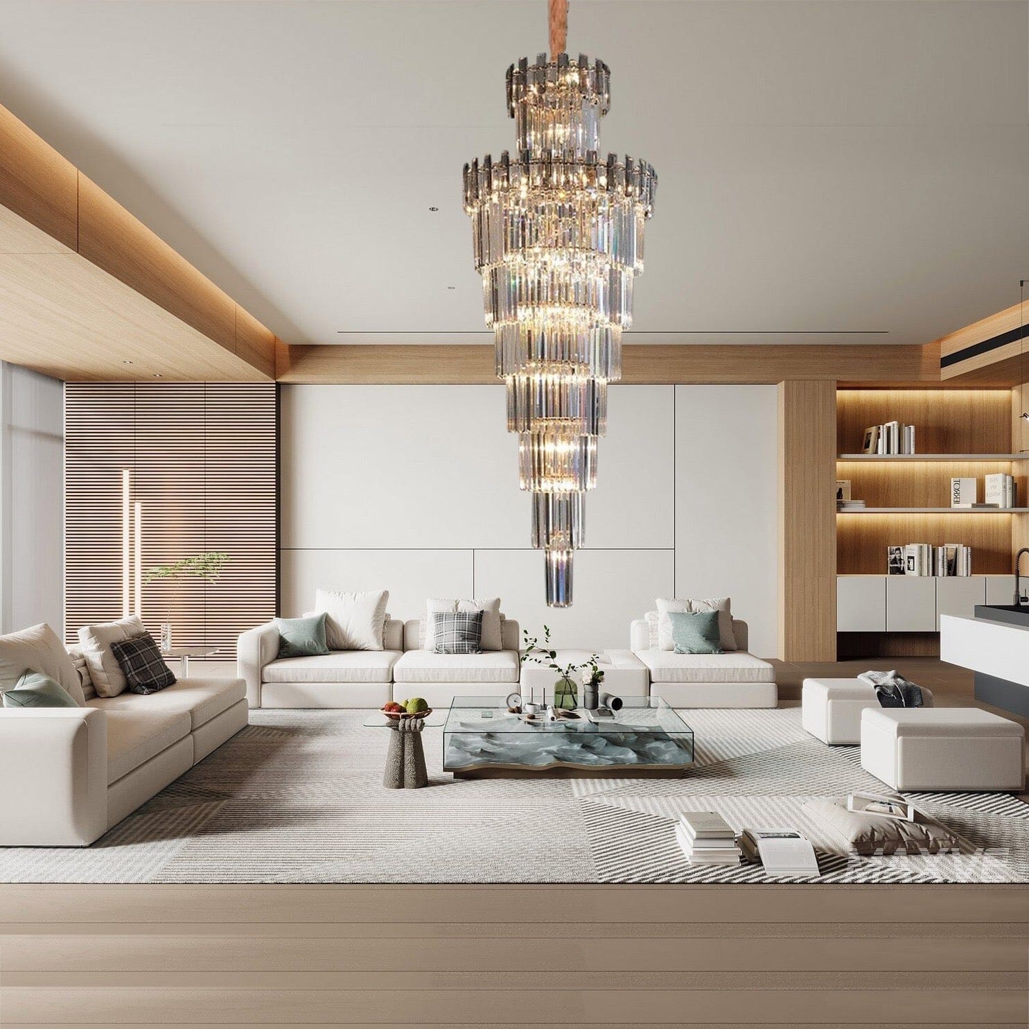 Bellamy French Empire Crystal Chandelier, Polished Chrome Finish