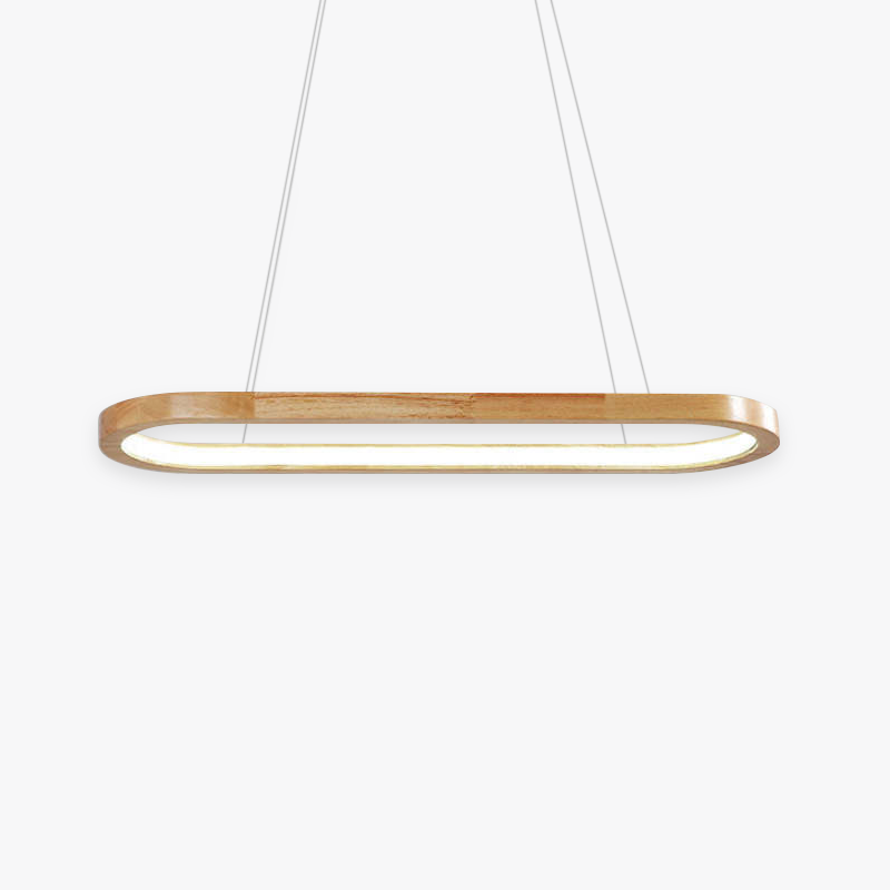 LumaWood houten en metalen led-hanglamp voor eetkamers, 2 lengtes