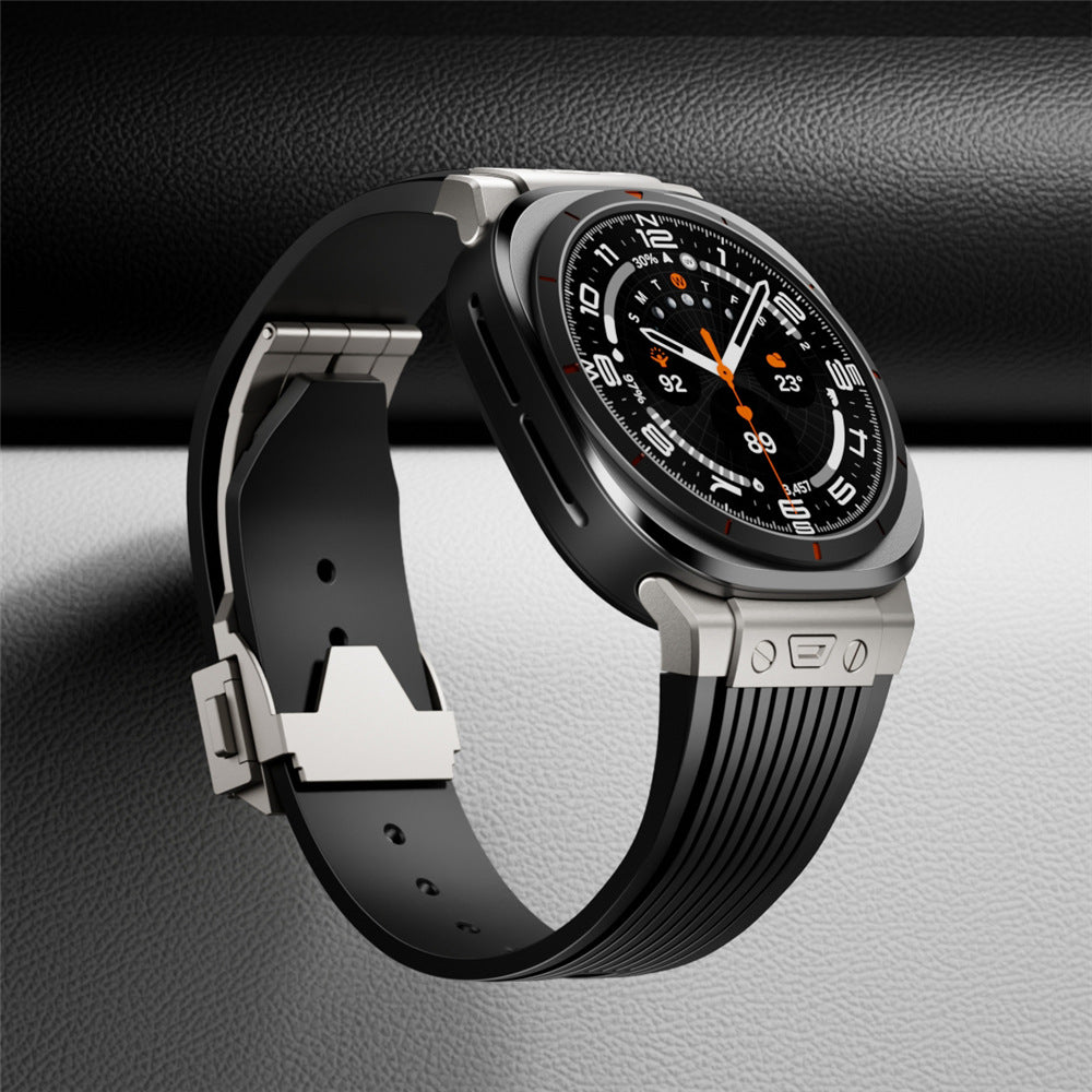 Samsung Watch Ultra Silicone Strap, Mavero Contoured Fit, Folding Buckle