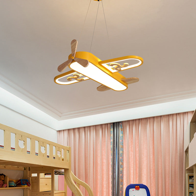 Plafoniera a LED per cameretta dei bambini a forma di aeroplano, lampada a sospensione LumaPlane dimmerabile con telecomando