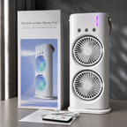 MistBreeze USB Rechargeable Dual Head Misting Desk Fan With Remote