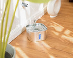 Kompaktní nerezová fontánka na vodu pro kočky s tichým čerpadlem | Fioriscas