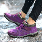 Waterproof Insulated Winter Boots, Unisex Lace-Up Fur Lining