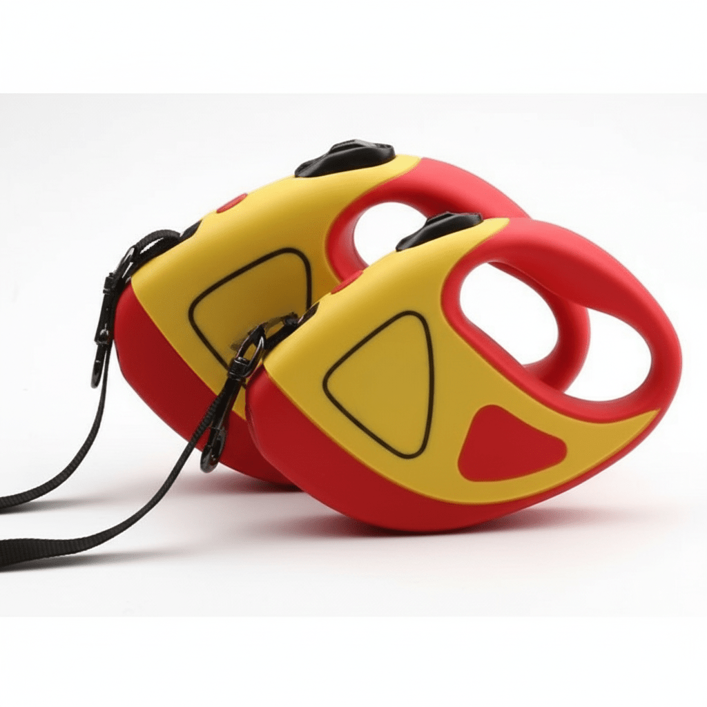Automatiskt hundkoppel med LED-lampa och ergonomiskt halkfritt handtag - Fioriscas