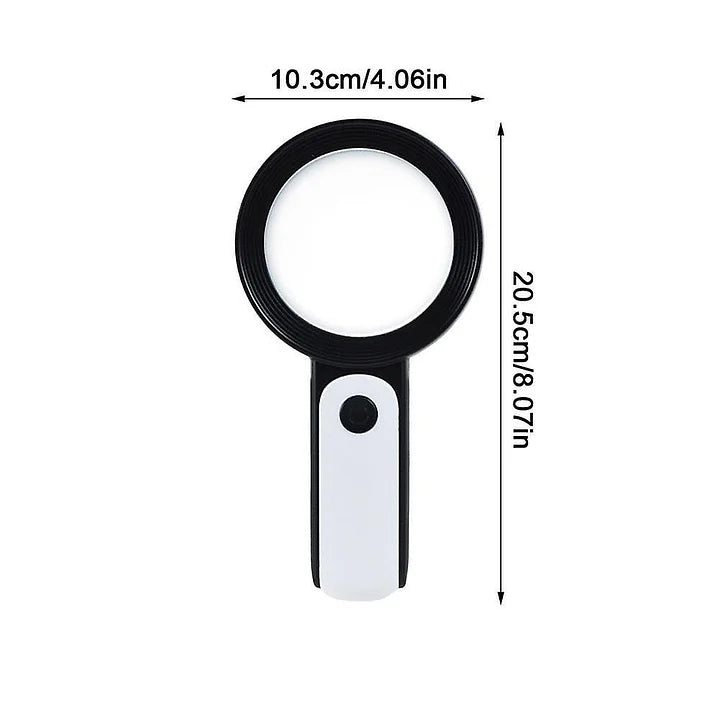 30X Handheld Magnifying Glass With Acrylic Lens For Reading