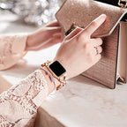 Błyszcząca bransoleta ze stali nierdzewnej z ogniwami w kształcie diamentu do Apple Watch