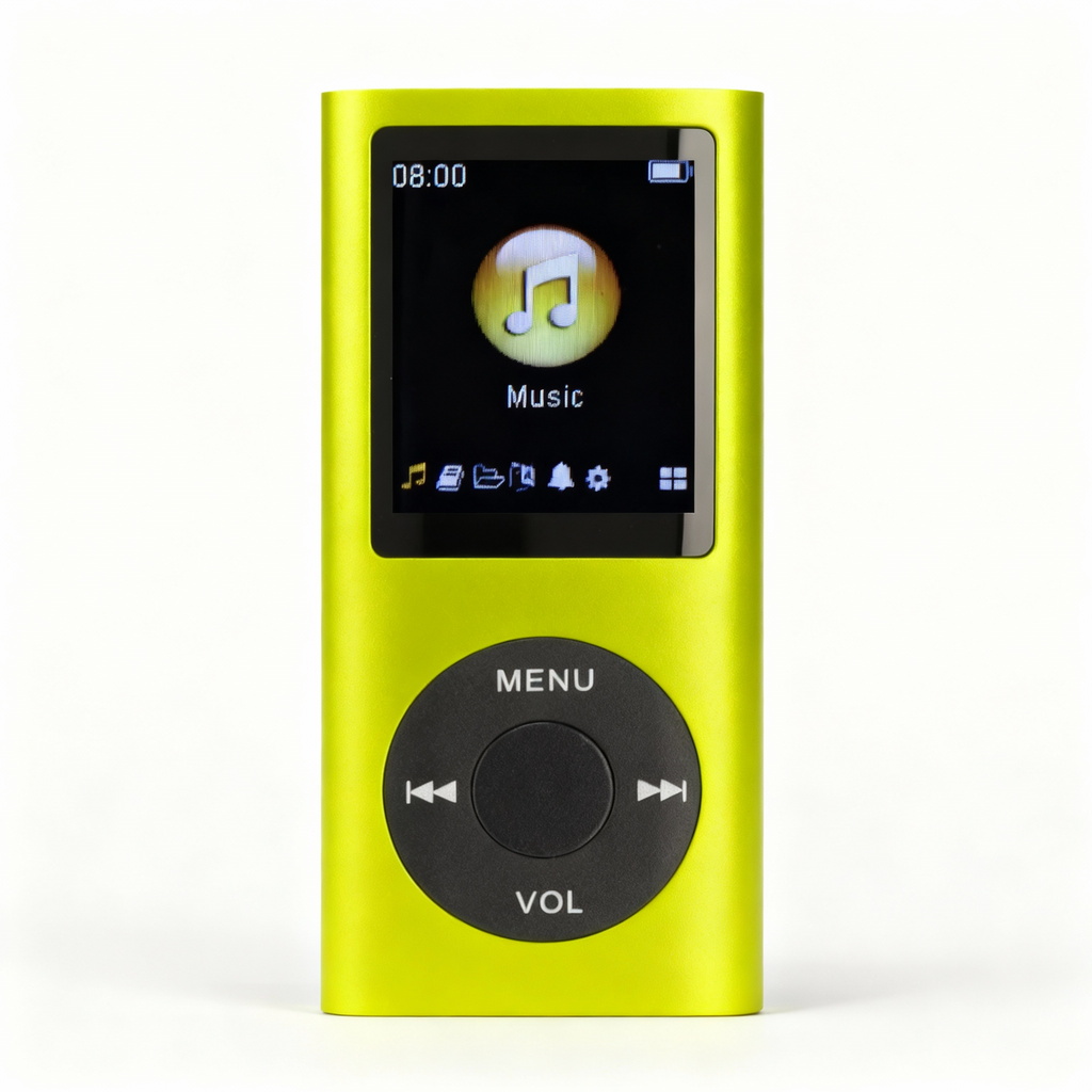Retro hudební přehrávač – kompaktní MP3 přehrávač s kapacitou 64 GB a klasickým designem | Fioriscas