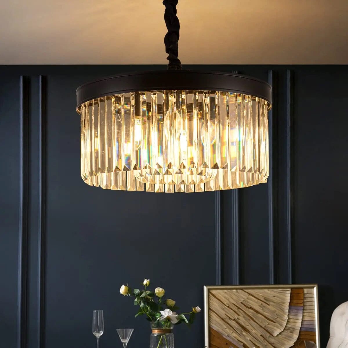 Liora K9-krystalpendel, konvertibel lysekrone og loftslampe