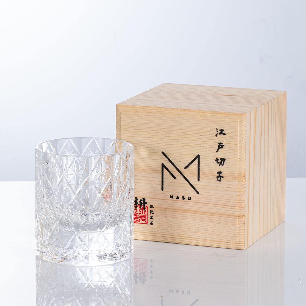 Hoshira Celestial Edo Kiriko Whisky Glass In Wooden Gift Box
