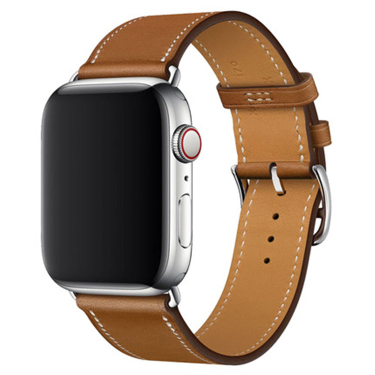 Bracelet Apple Watch en cuir véritable Marvelle, bande cousue main, 38-49 mm