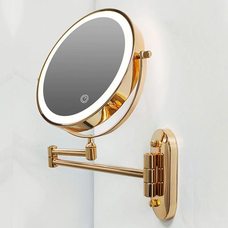 Vanity Mirror, AuroraLux Rechargeable Wall-Mount LED With Fold-Away Dual Arms