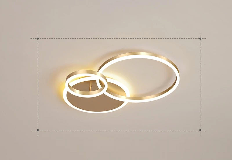 LunaRing Flydende Ring LED Loftslampe, Guld eller Hvid, Fjernbetjent Dæmpbar