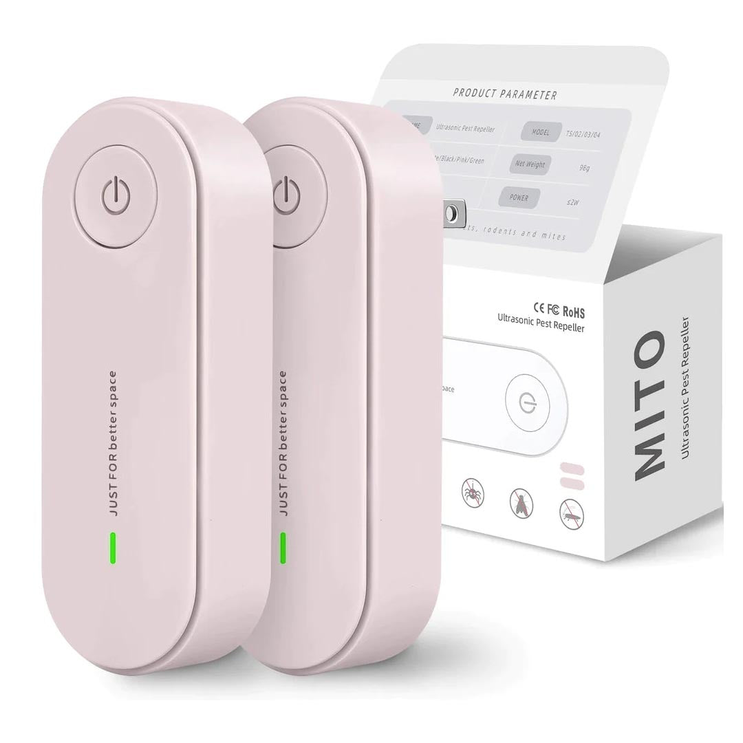 Répulsif anti-moustiques à ultrasons à brancher, lot de 2 pour chambres et couloirs