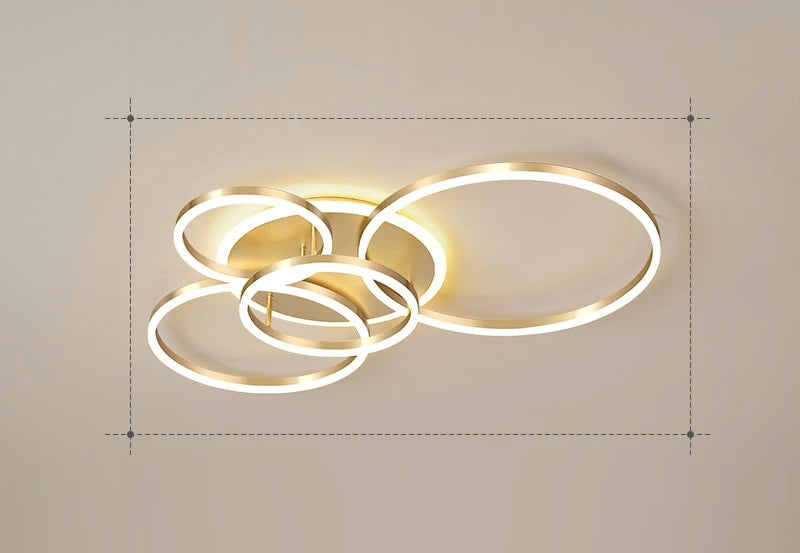 LunaRing Flydende Ring LED Loftslampe, Guld eller Hvid, Fjernbetjent Dæmpbar