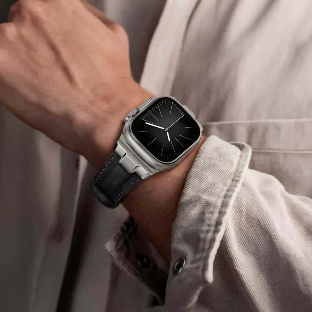 Wayfarer-nahkaranneke Apple Watchille, ulkoiluun sopiva jokapäiväinen ranneke