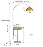 Stojací lampa Arch, design Marisol s podstavcem ve formě odkládacího stolku