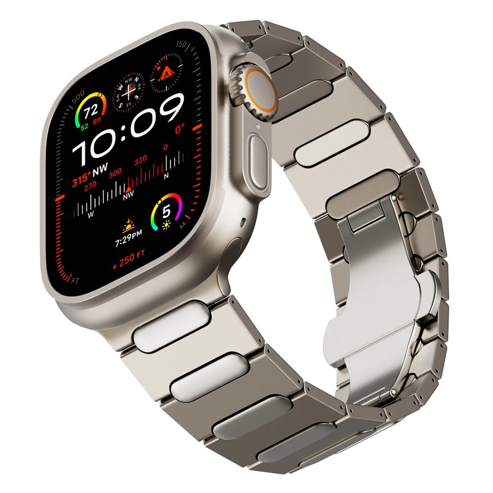 Titanium Bracelet Band For Apple Watch Ultra 1/2, Aureon Butterfly Clasp