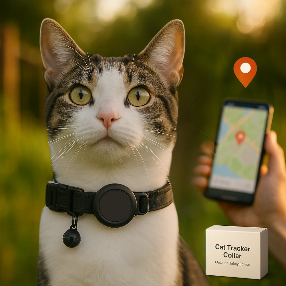 Collier pour chat avec support de traceur GPS, réfléchissant et à ouverture rapide