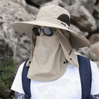 Sluneční klobouk se širokou krempou a UV ochranou s nastavitelným páskem na rybaření a turistiku