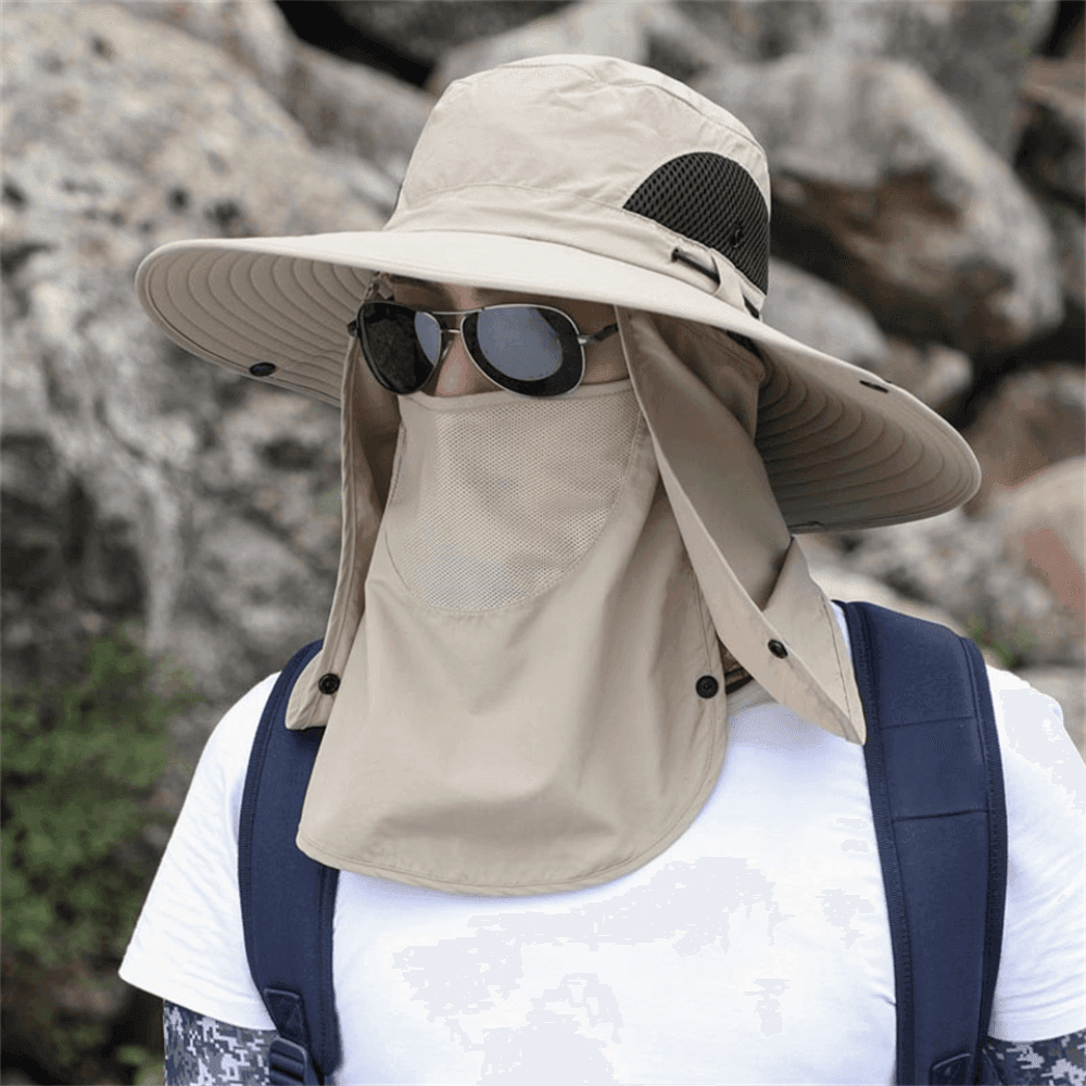 Sluneční klobouk se širokou krempou a UV ochranou s nastavitelným páskem na rybaření a turistiku