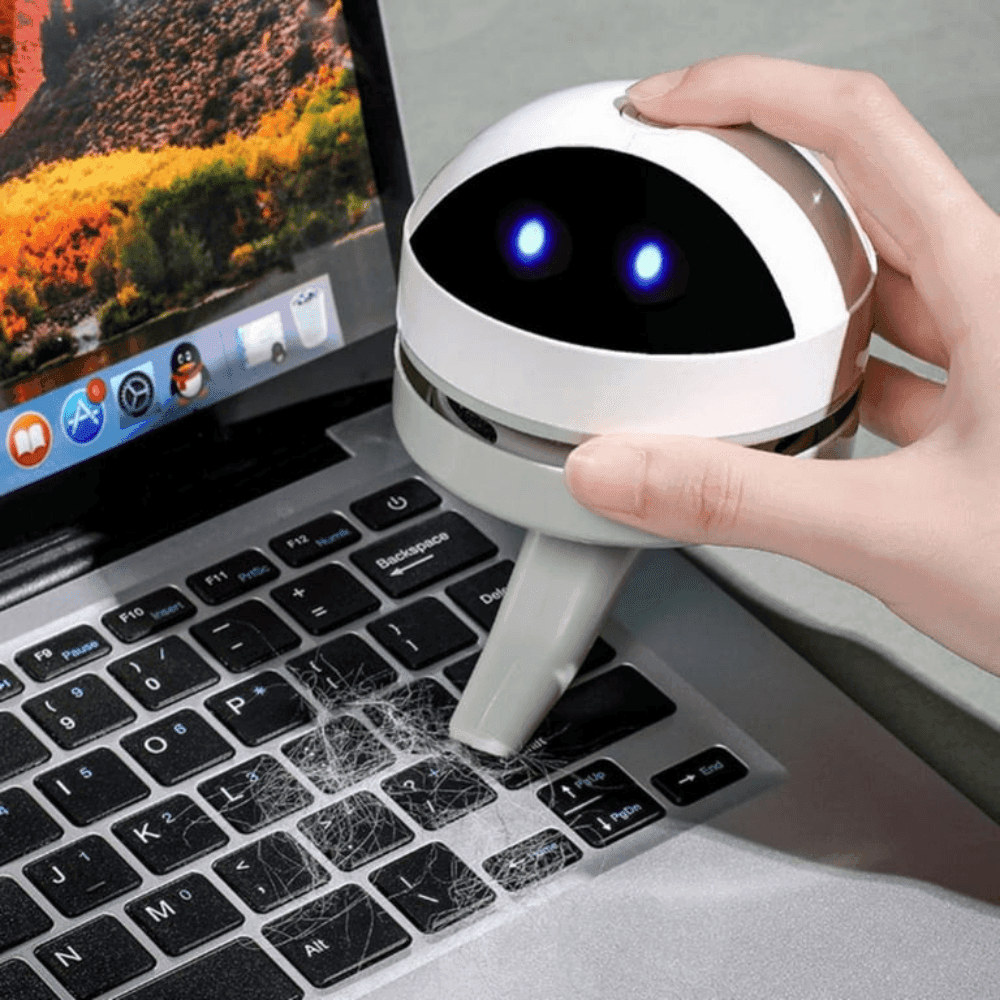 Aspirator de birou compact Adva, reîncărcabil prin USB, robot pentru acasă și birou | Fioriscas