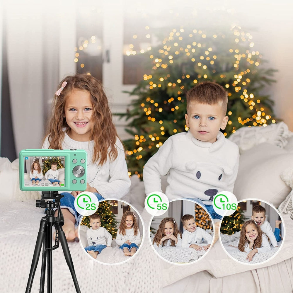 Videocamera ricaricabile per vlog con zoom 16x, foto da 44 MP e video 1080P