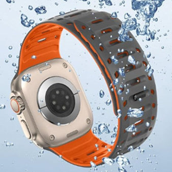 Sportarmband i silikon för Apple Watch, justerbart magnetlås