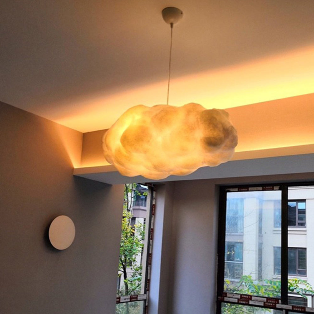 Lampada a sospensione, paralume bianco in acrilico a forma di nuvola, LED integrato, LumaCloud