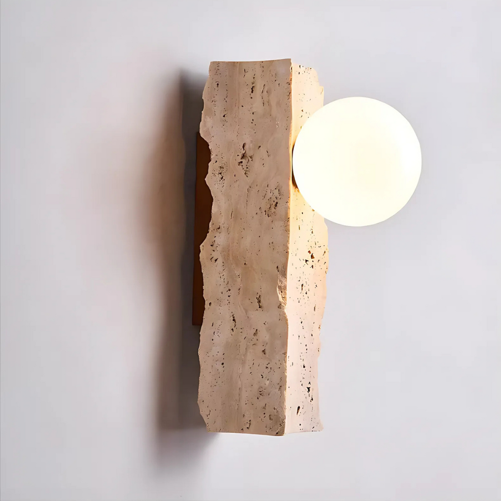 G9 LED Wall Sconce In Natural Stone And Aluminum, Orion