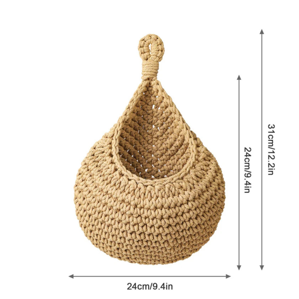 Hängekorb, handgewebte Jute, rustikales Boho-Wohndekor