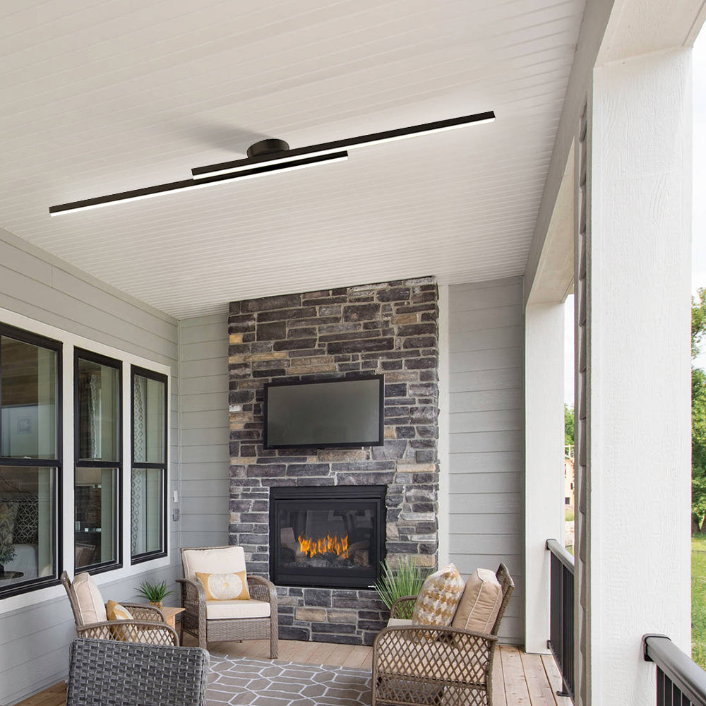 Ultra-Slim LED Semi-Flush Ceiling Light in Aluminum, LumenVale