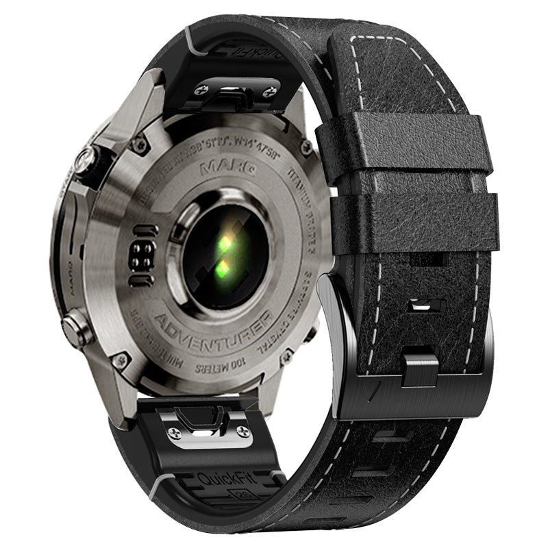 Garmin Fenix hibrid óraszíj, bőr és szilikon, Arion sorozat