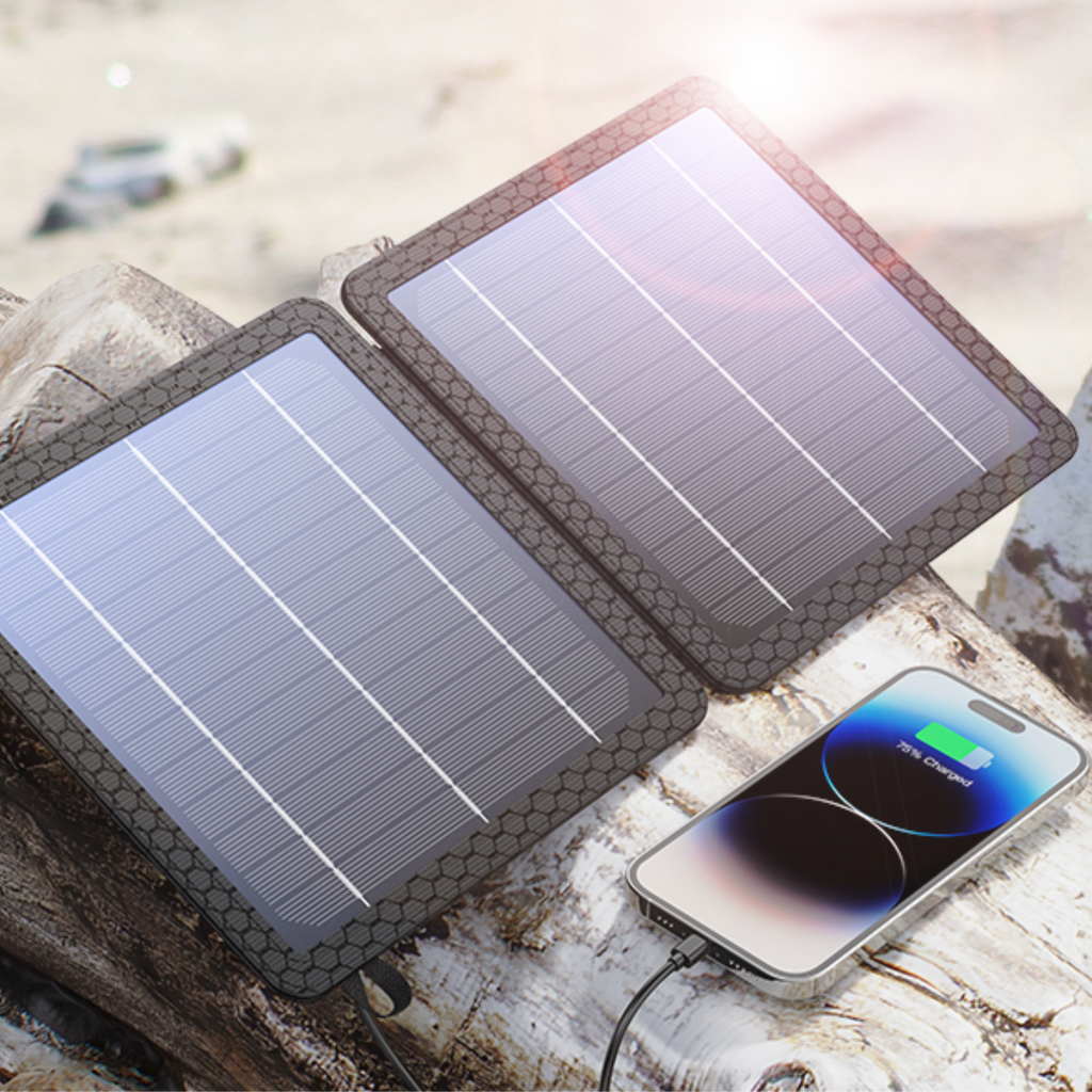 Caricabatterie solare portatile per viaggi e campeggio | Fioriscas