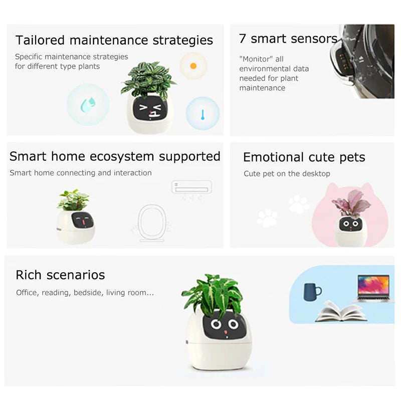 リビングルームの植物ケア向け 7つのセンサー搭載AIスマートプランター | Fioriscas