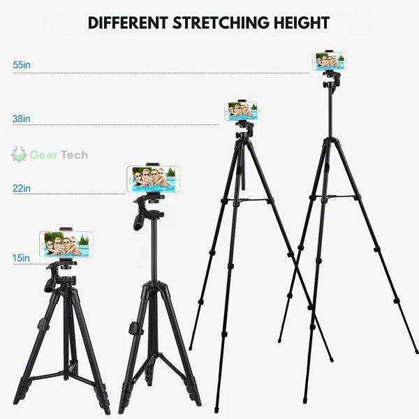 Uitschuifbaar telefoonstatief en selfiestick met Bluetooth-afstandsbediening
