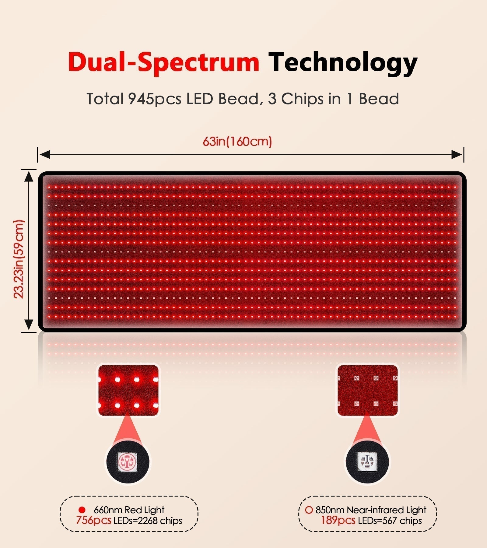 VitaRay Pro Full-Body LED Mat, Red & Infrared Light, With Remote