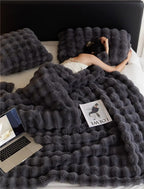 LumenWeave Plush Wool Throw Blanket, Soft Cozy Warmth, 5 Colors