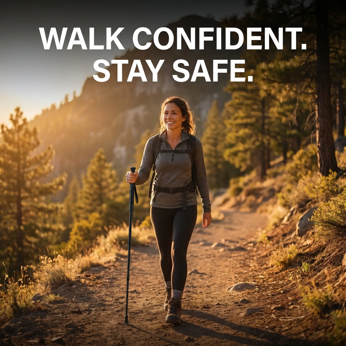 Automatic Self Defense Walking Stick with Stability Support