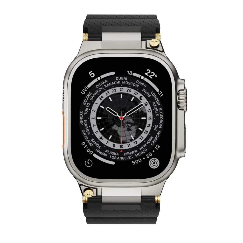 Apple Watch -ranneke, ArloGear-ventiloitu silikoniranneke teräksisellä soljella