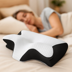 SomniEase ergonomisk memoryskum-nakkepude med kontur og støtte til nakken